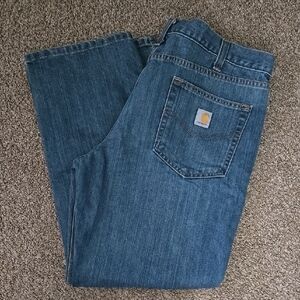 Carhartt Men's Blue Jeans, Relaxed Holter Cut